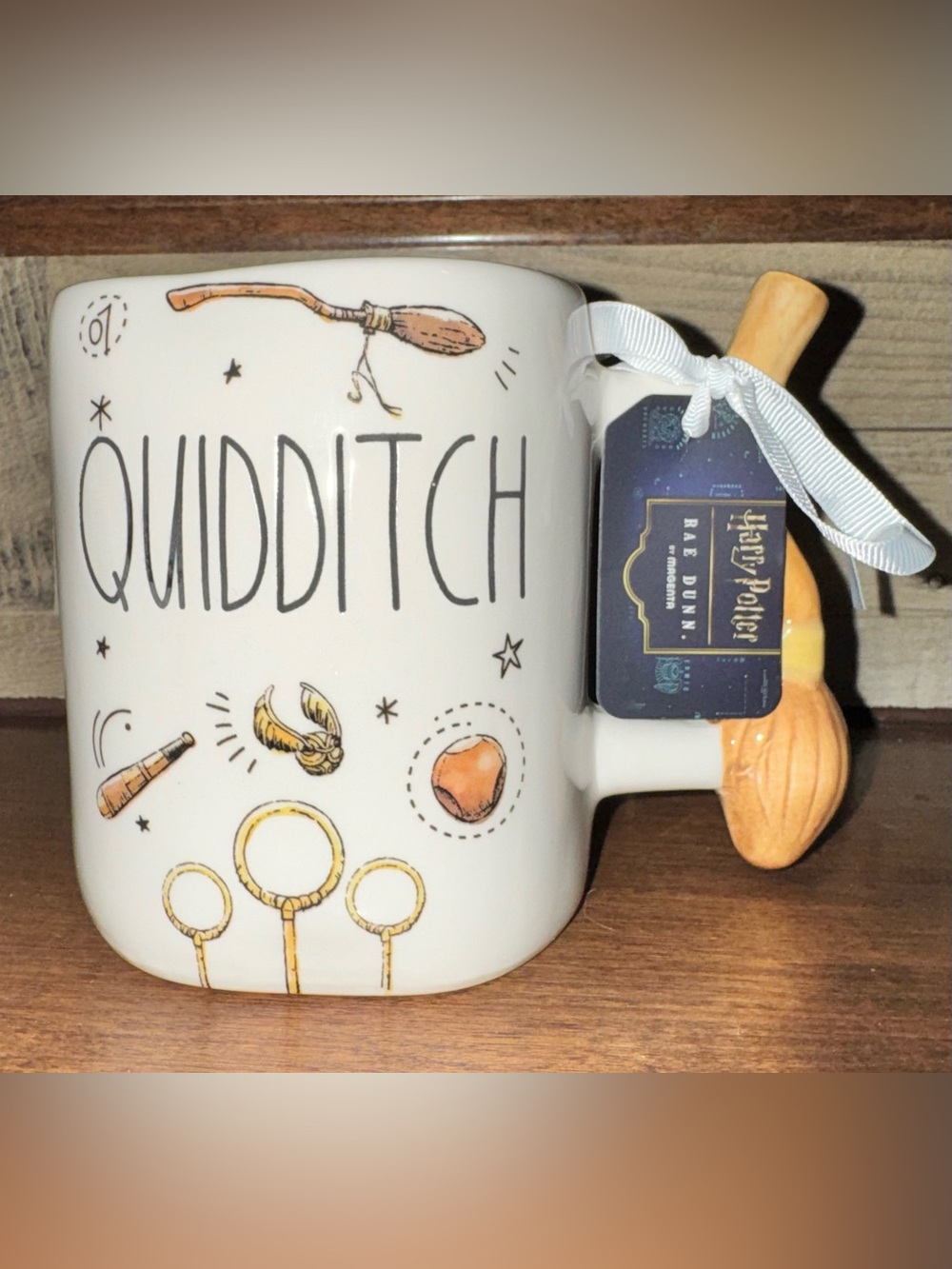 Cute 🥰 Rae Dunn Harry 🧙‍♀️ Potter Quidditch Fantasy Mug with Broom 🧹 Handle
